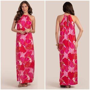 💕TRINA TURK💕 Milian Halter Maxi Dress ~ Multi-Color Floral Print NWOT